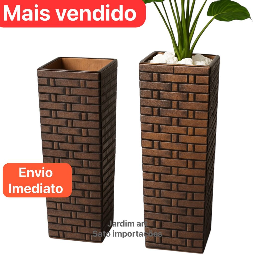 Vaso Torre Alto 54cm/40cm Ideal p/ Arranjos Florai
