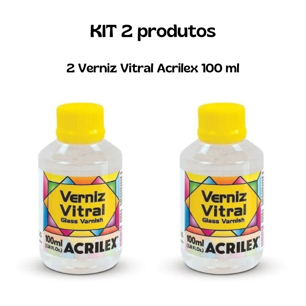 Kit 2 unidades de Verniz Vitral Incolor 100ml R
