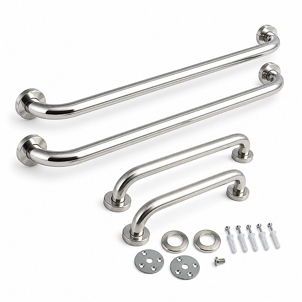 Kit 4 Barras de Apoio Lorben em Inox para Banheiro