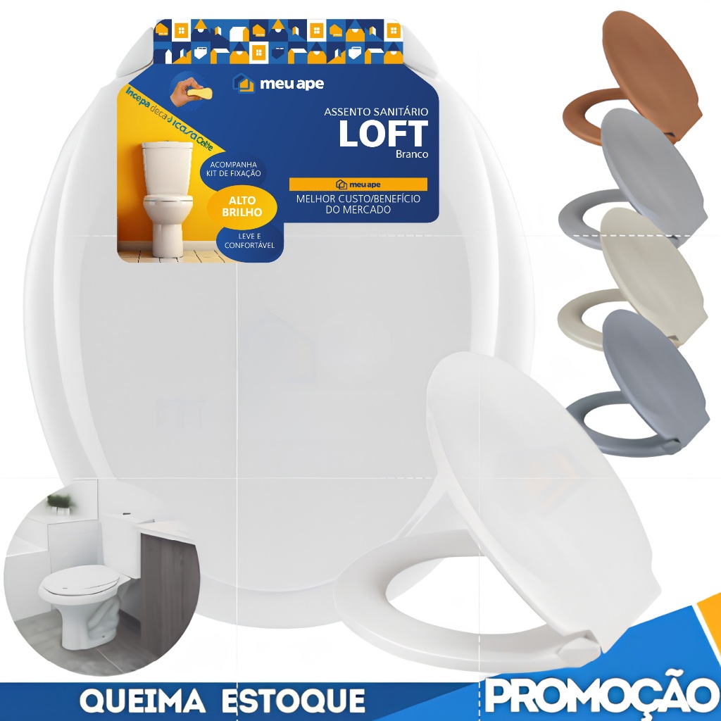 Assento Sanitário Tampa Vaso Oval Redondo Loft De
