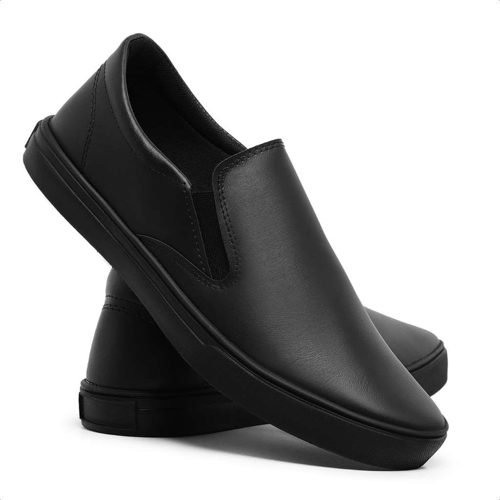 Tênis Sapatênis Preto Slip On Iate Masculino Sem