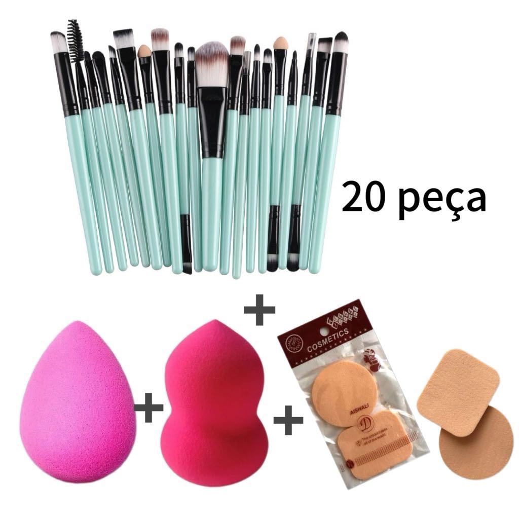 Kit de Pincel 20 + 2 Esponjas + 1 Kit esponja de P