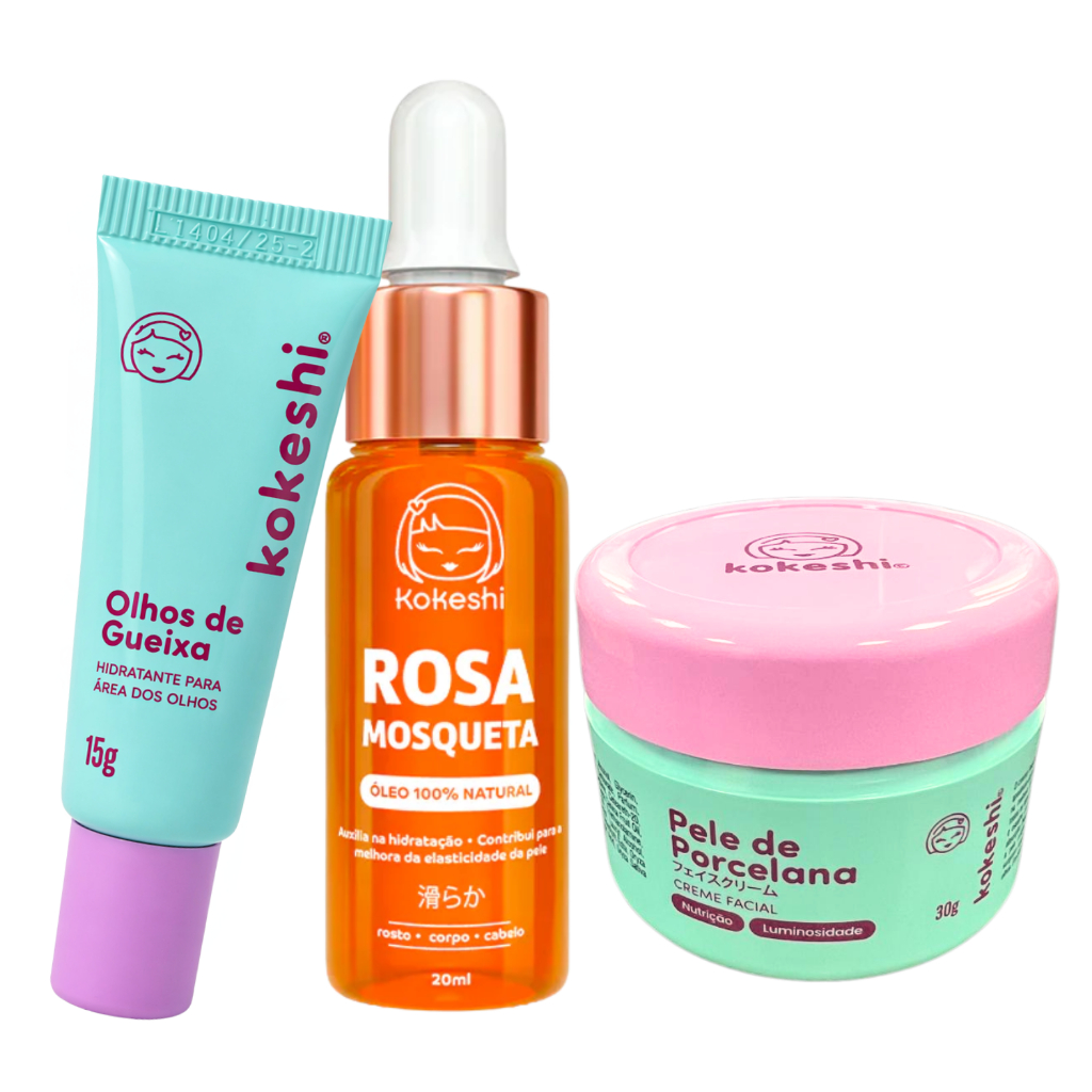 Kit Renovadores Kokeshi Pele Porcelana Óleo de Ro