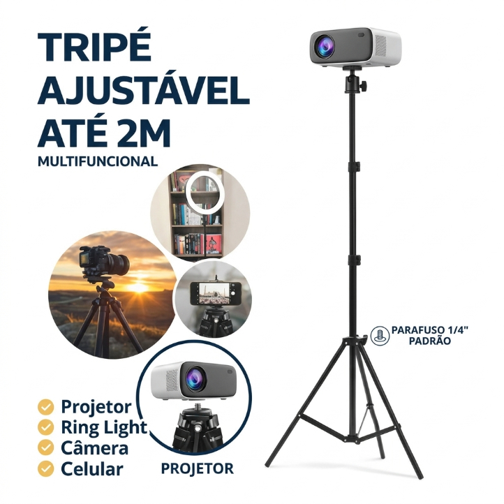 Tripé Ajustável 2m para Iluminação Estúdio Ri