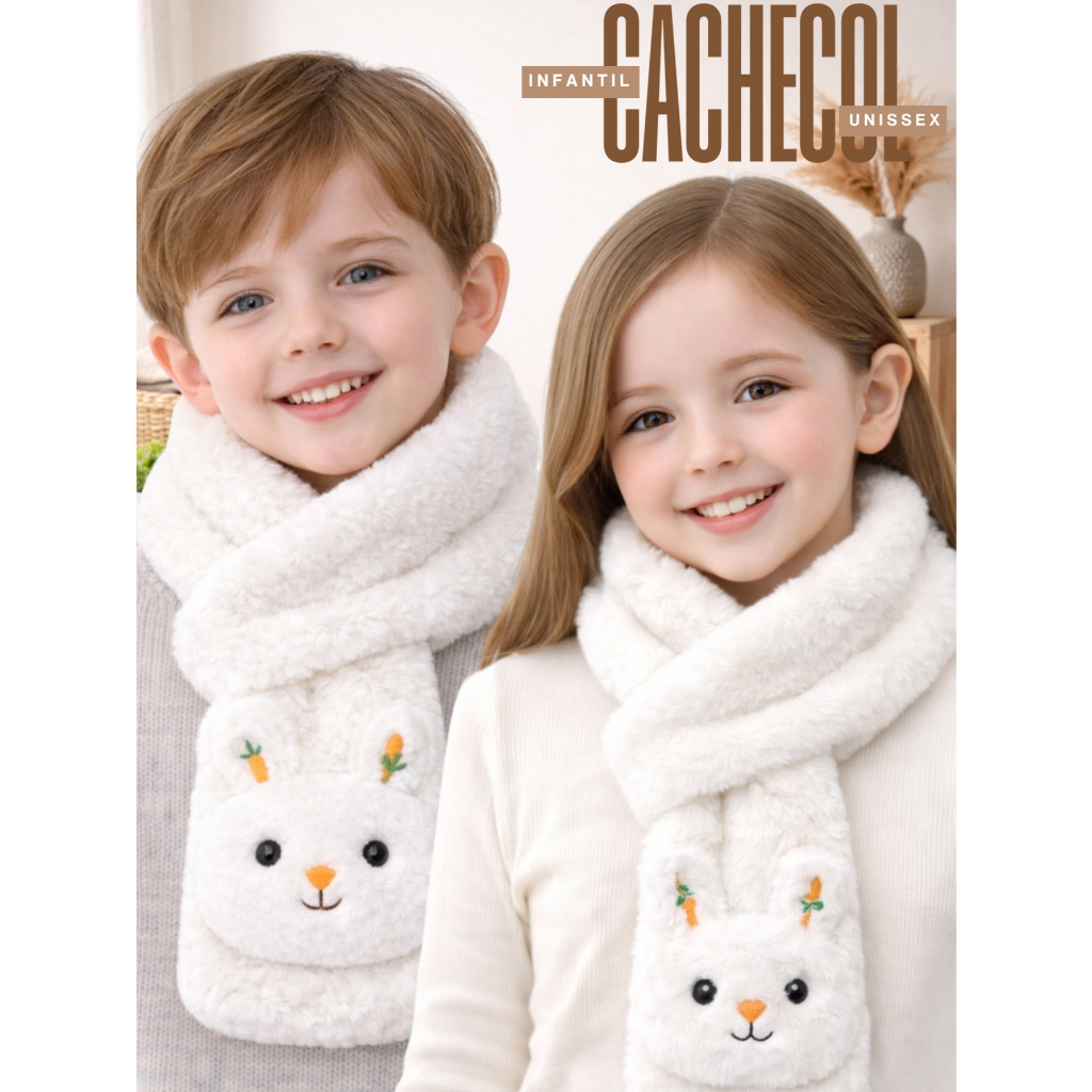Cachecol Infantil Unissex Inverno Quentinho Peluci