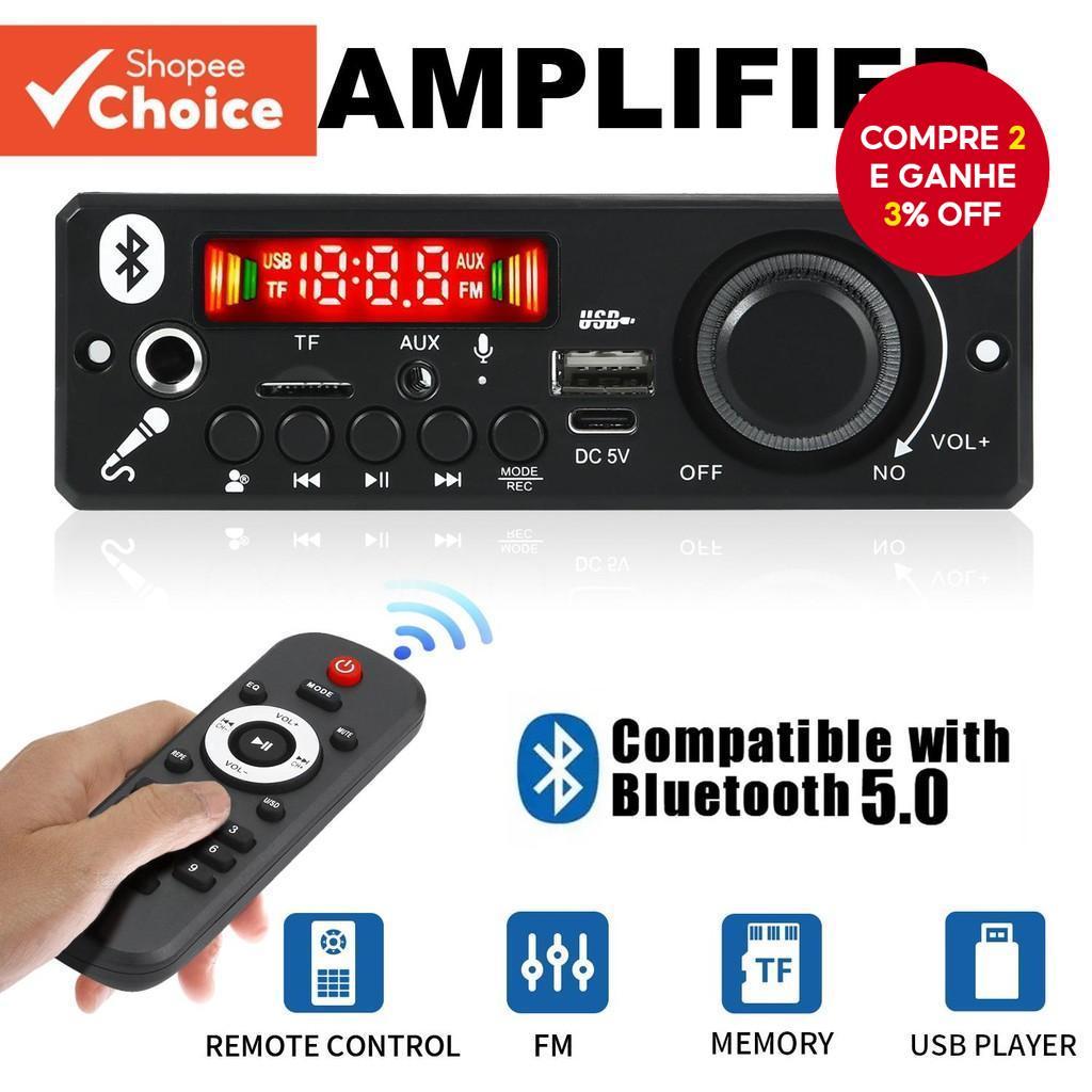 Placa MP3 DC 5V Bluetooth 5.0 6W Amplificador MP3 