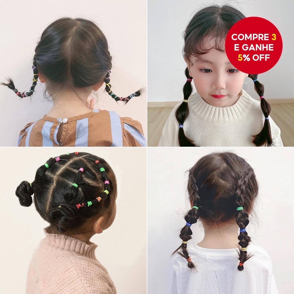 Conjunto De 500 Peças De Laços De Cabelo Sem Ema