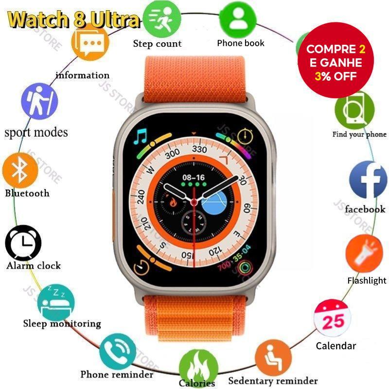 Assista 8 Ultra Smart Watch Série 8 Digital Mascu
