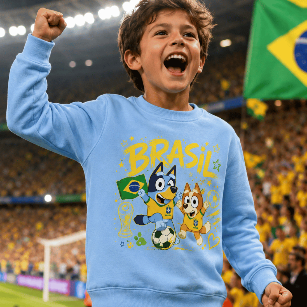 Blusa Infantil Copa do mundo  moletom Flanelado Al