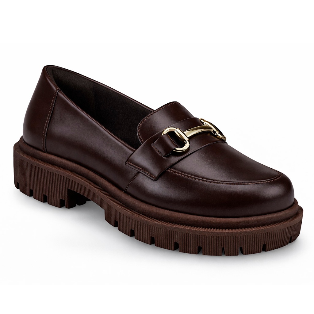 Mocassim Feminino Tratorado Bico Redondo com Enfei