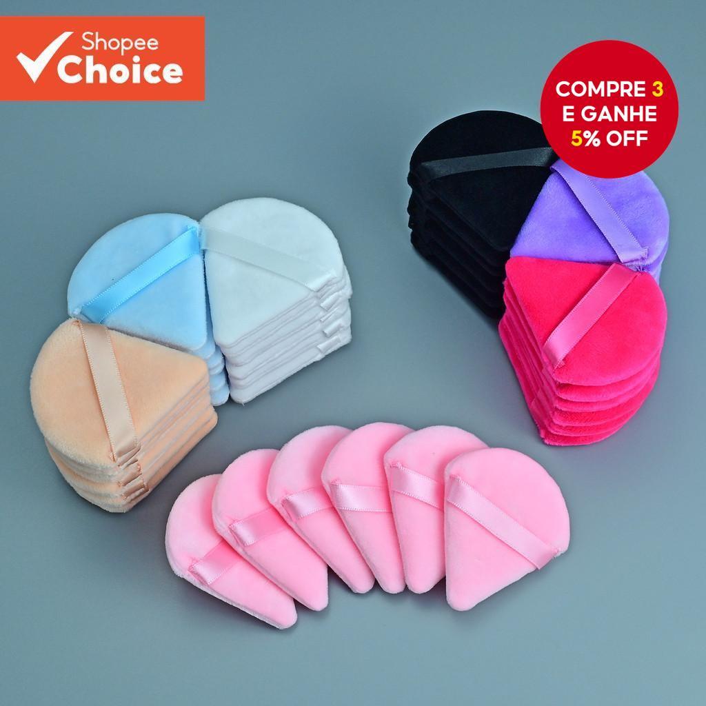6Pcs Triangle Soft Powder Puff para Face com Strap