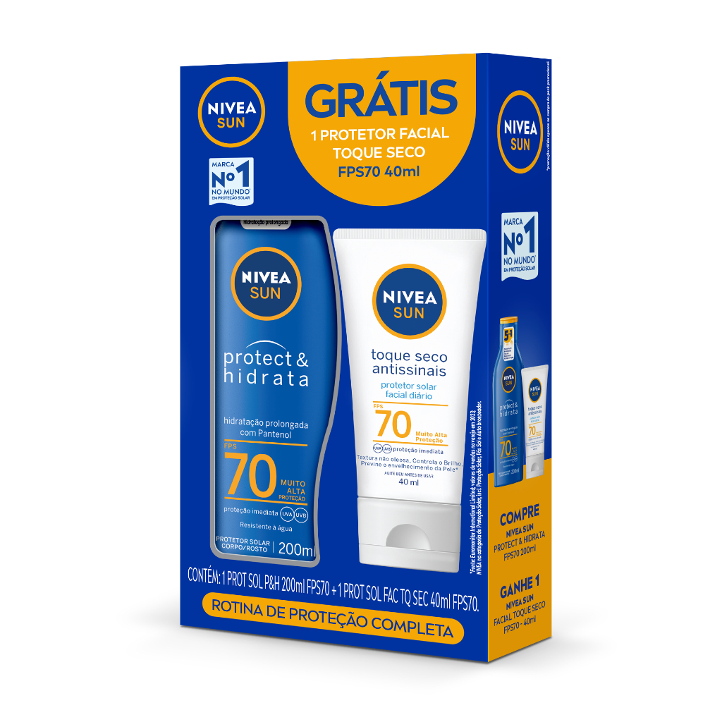 NIVEA KIT Sun Protetor Solar Corporal FPS70 200ml 