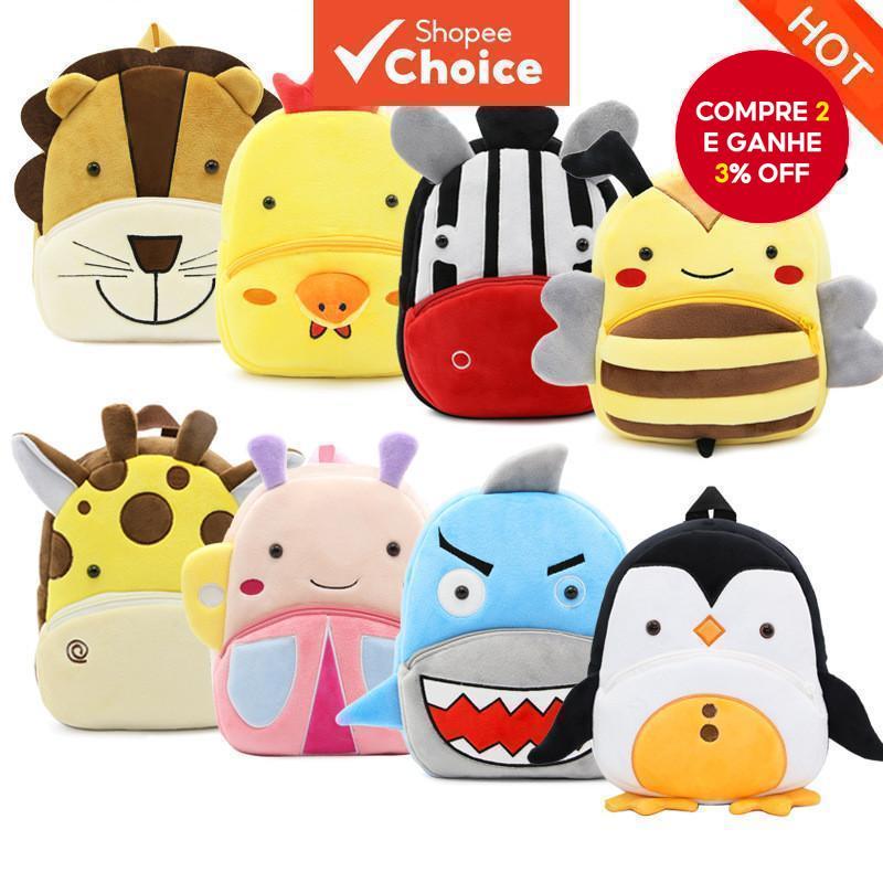 Mochila De Pelúcia Infantil Com Animais Fofos De 