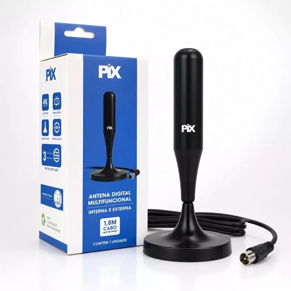 Antena Digital Pix Interna E Externa 4k Ultra HD C