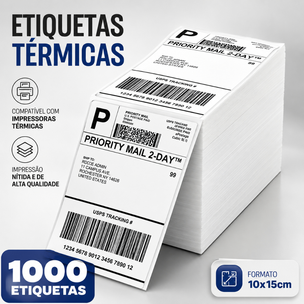 Etiqueta 10×15 100×150 Térmica Adesiva 