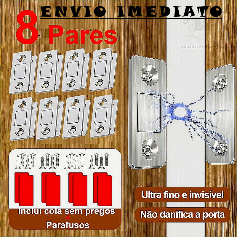 KIT 8 Fecho Magnético De Neodímio Trava Porta Ar