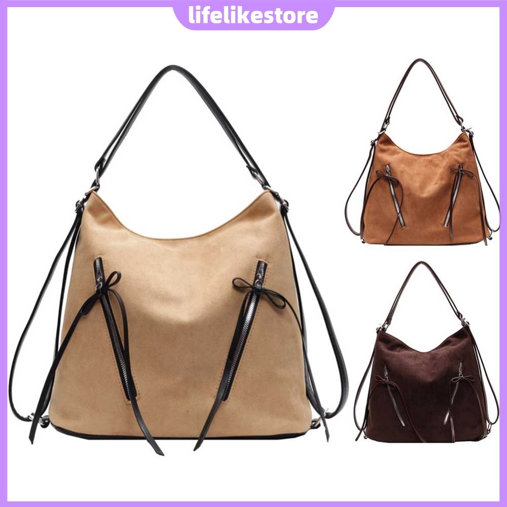Bolsa Feminina De Camurça Com Alça Ajustável ,