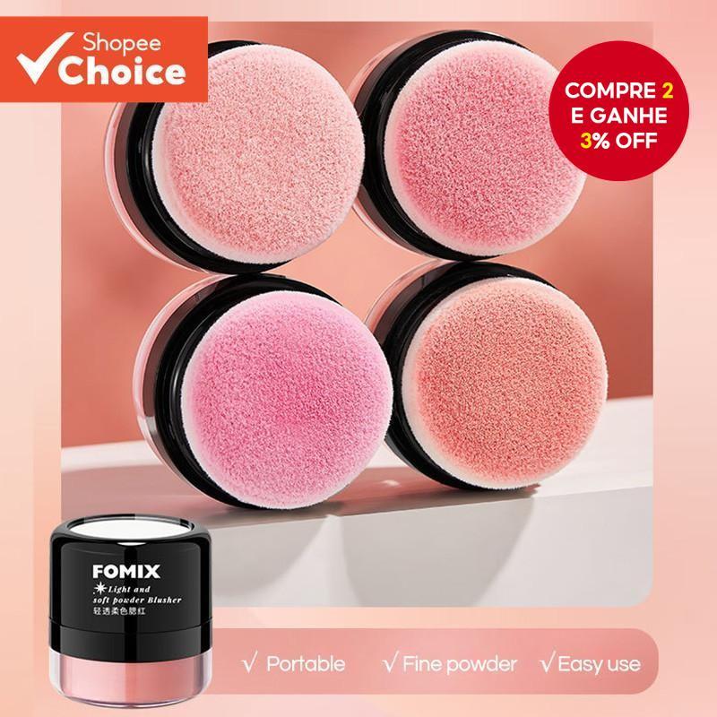 Blush De Cogumelo Com Espelho E Puff Textura Sedos