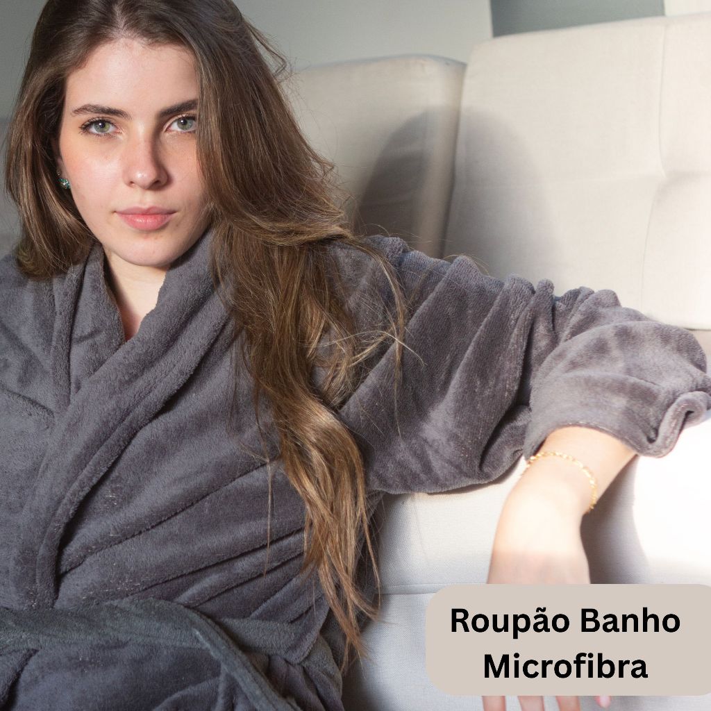 Roupão de Banho Feminino e Masculino Microfibra S