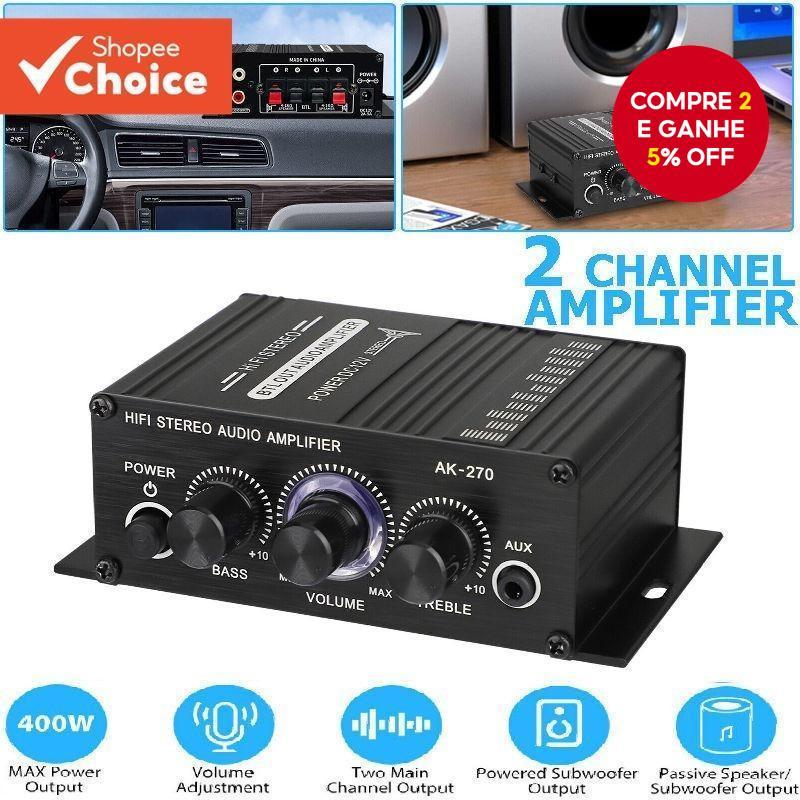MINI Amplificador Universal 2 Canais Sistema De So