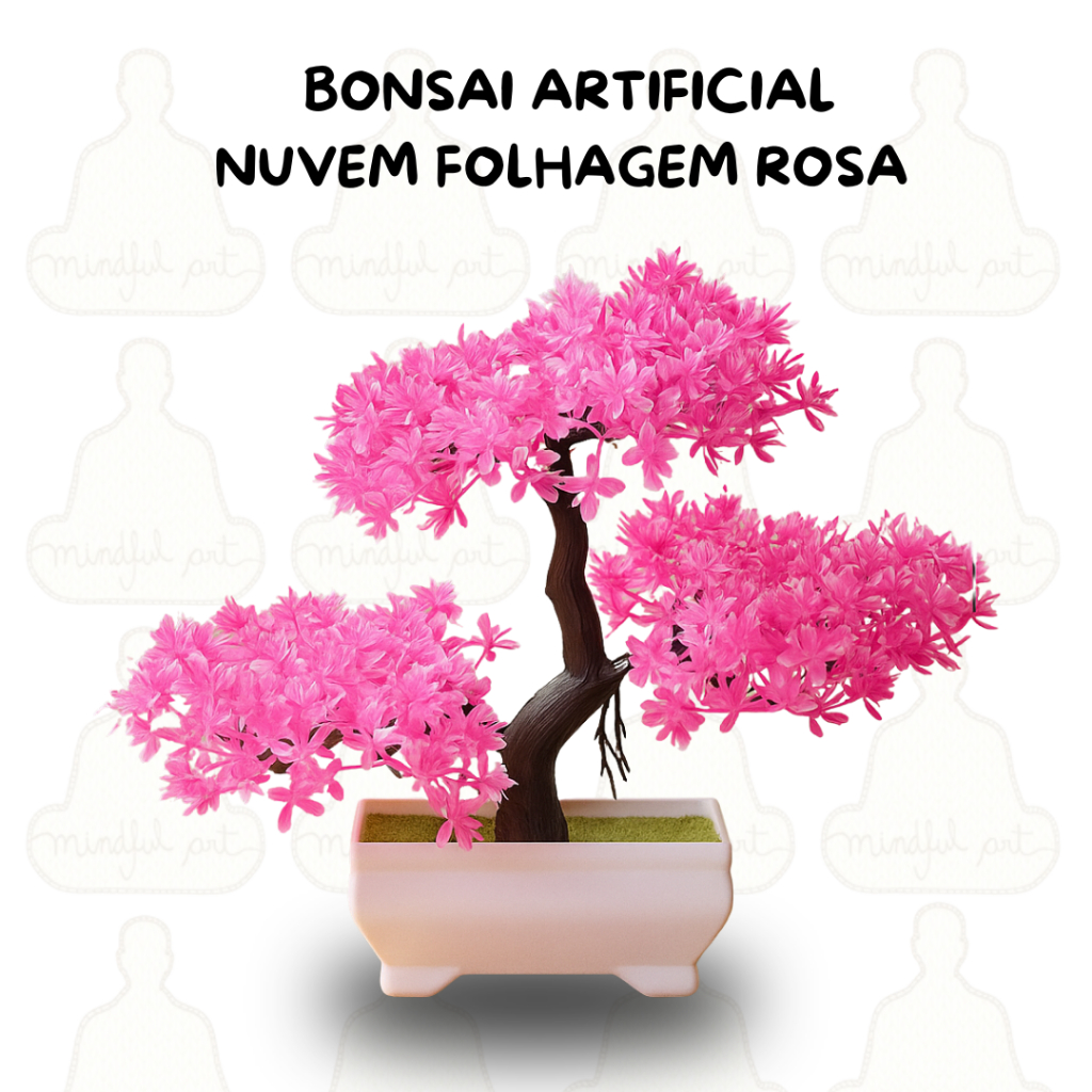 Planta Bonsai Nuvem Artificial   Folhas Rosa Vibra