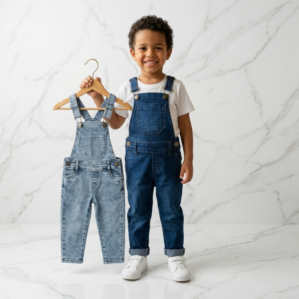Jardineira Macação Jeans De Calça Menino Infant