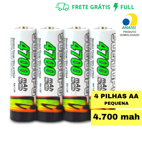 PILHA RECARREGÁVEL AA 4700 MAH PILHA MÉDIA CARTE