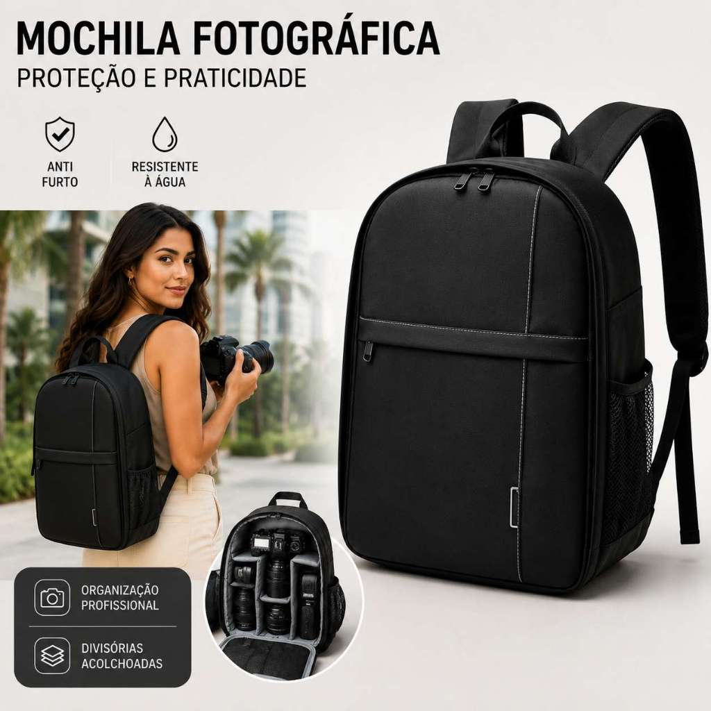 Mochila de Câmera Digital Profissional DSLR/Mirro