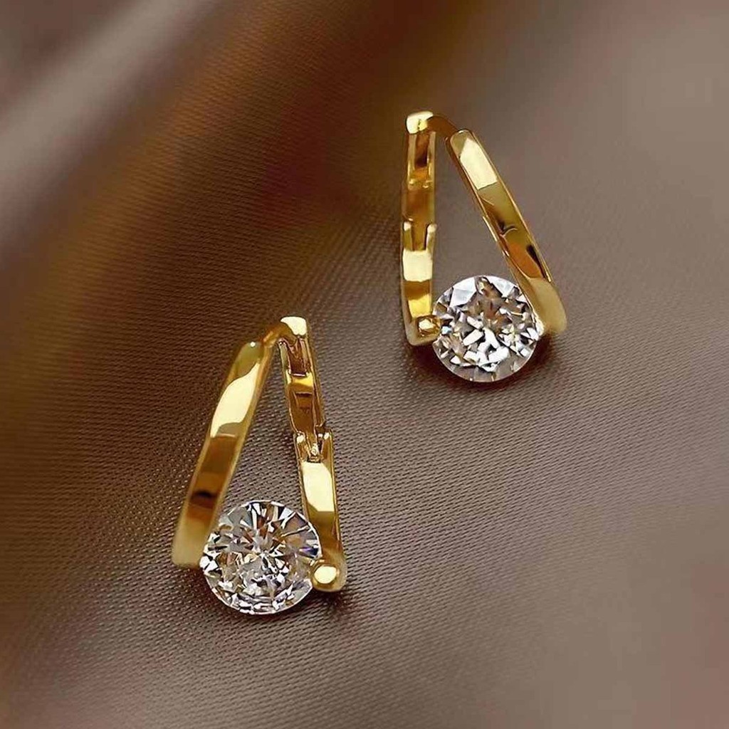 Brincos De Zircão Estilo Coreano Clipes De Orelha