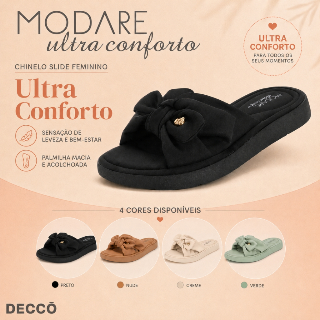 Sandalia Slide Feminina Ortopedica Palmilha Anatô