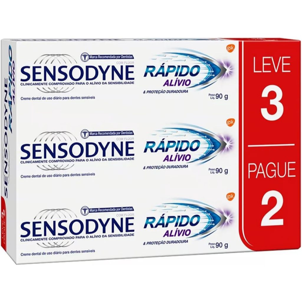 Creme Dental Sensodyne Leve 3 Unidades e Pague 2, 