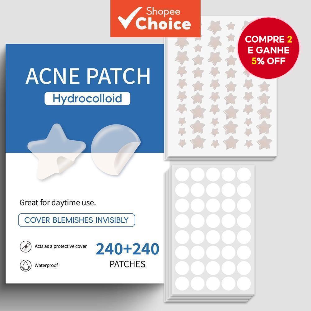 480pcs Adesivos Transparentes Para Acne Em Formato
