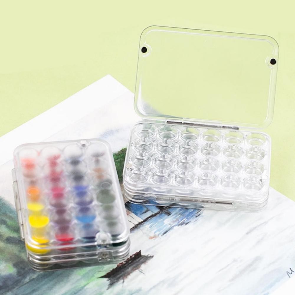 Paleta De Aquarela Vazia Pequena De 24 Grades Caix