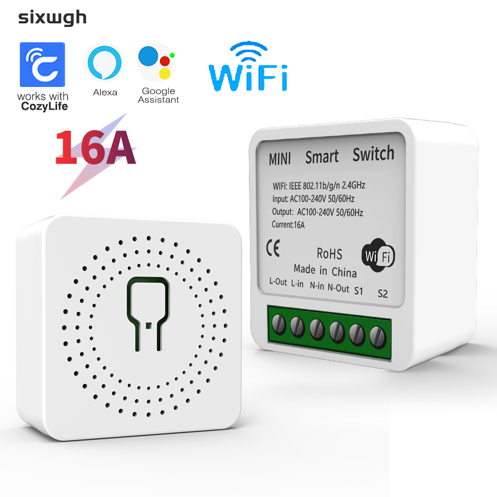 WiFi Smart Mini Switch 16A Controle De Voz Funcion