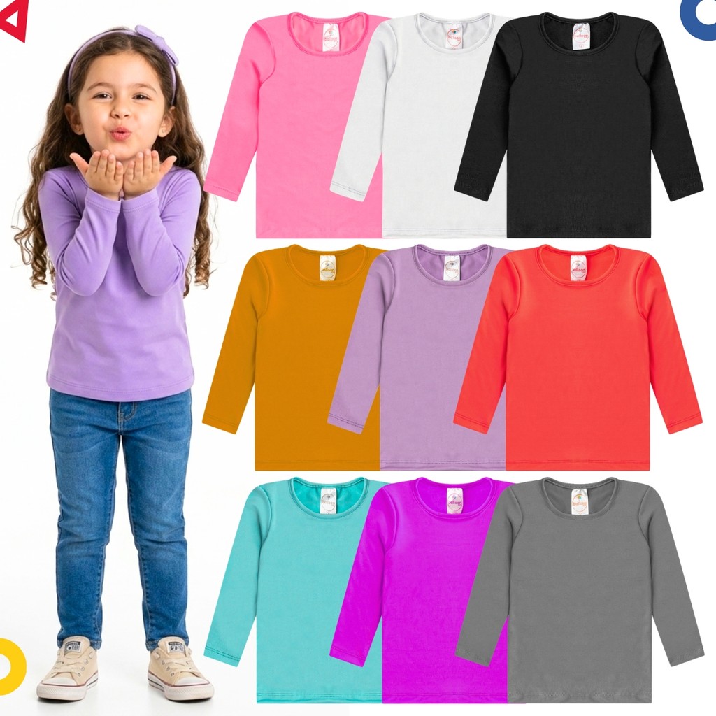 Kit 3 Blusas Infantil Feminina Térmica Segunda Pe