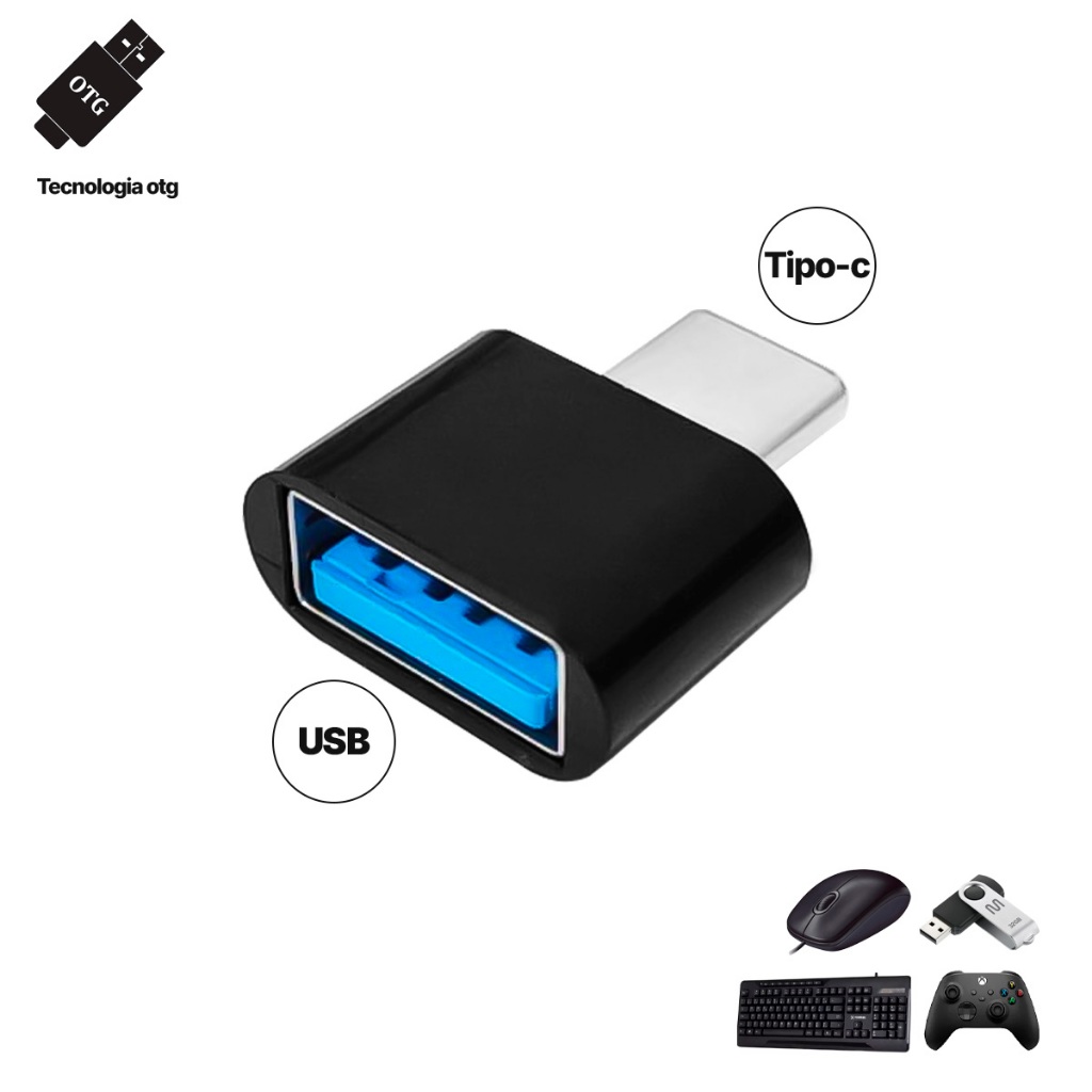 Adaptador OTG Tipo-C Para USB OTG Macho Tipo C Fê