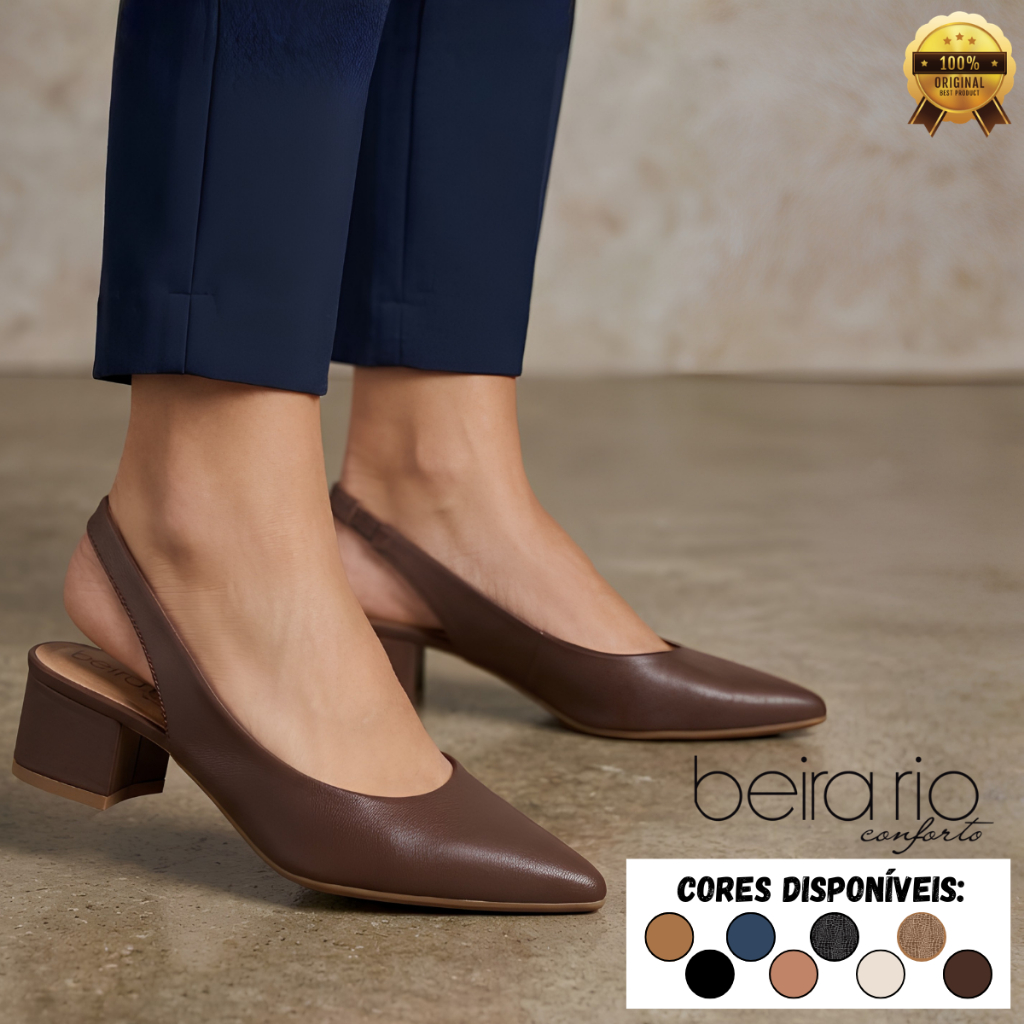 Scarpin Slingback Feminino Beira Rio Salto Baixo B