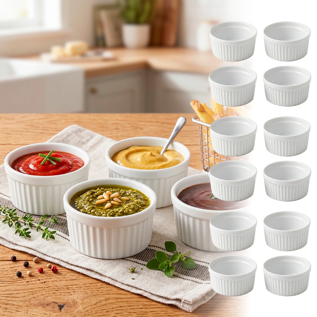 Kit 5 a 40 Ramekin 100ml Cumbuca Molheira Para Mol
