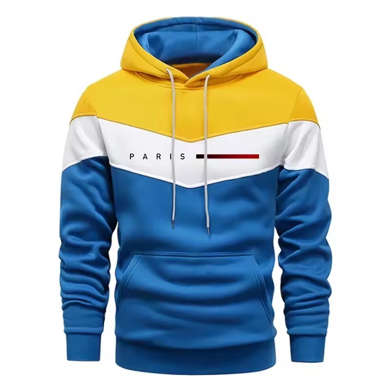 Moletom Esportivo Casual Com Capuz E Retalhos Tric