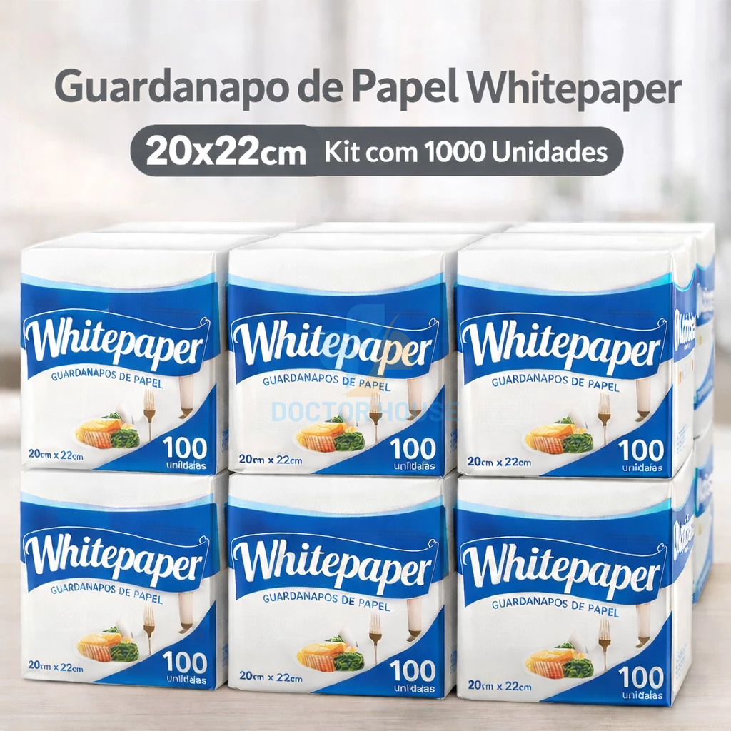 Guardanapo White Paper 20x22cm Kit 1000 Unidades I