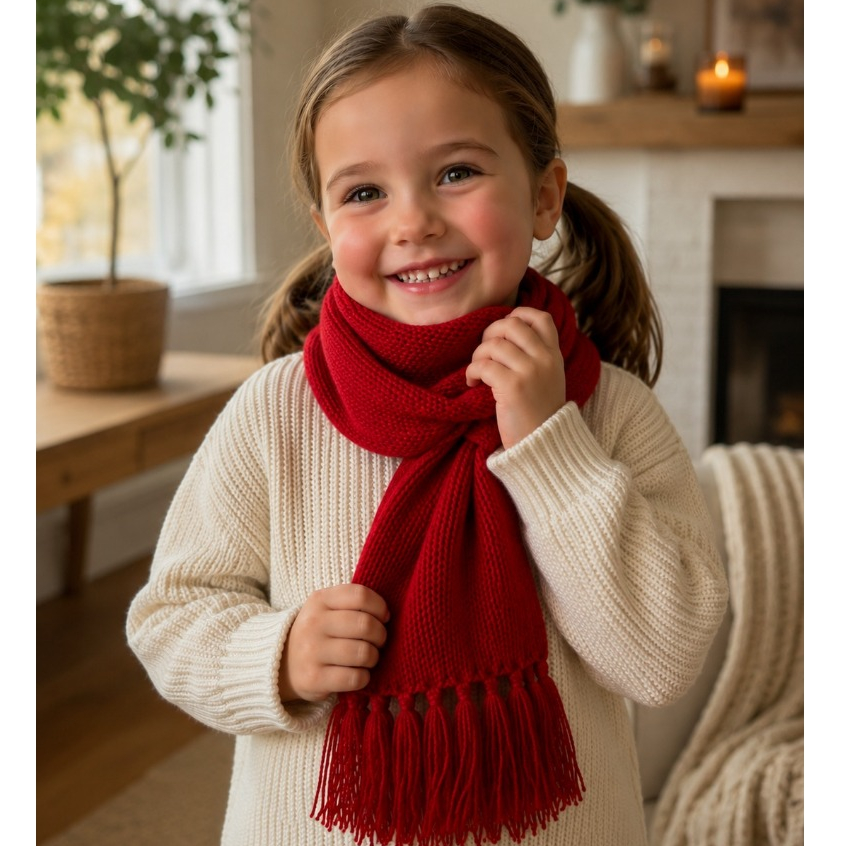 Cachecol Infantil de Tricot Lã Antialérgico Unis