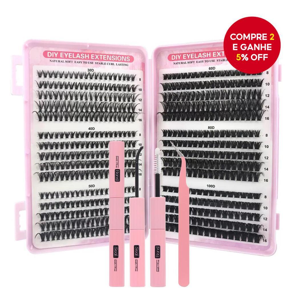 Kit De Extensão De Aglomerados De Cílios Individ