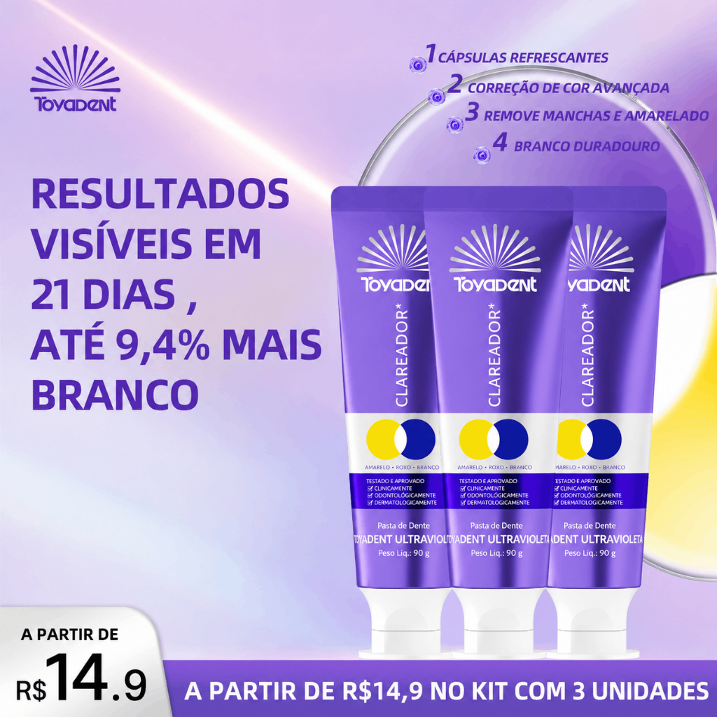 TOYADENT Pasta de Dente Roxa, Partículas Roxas, N