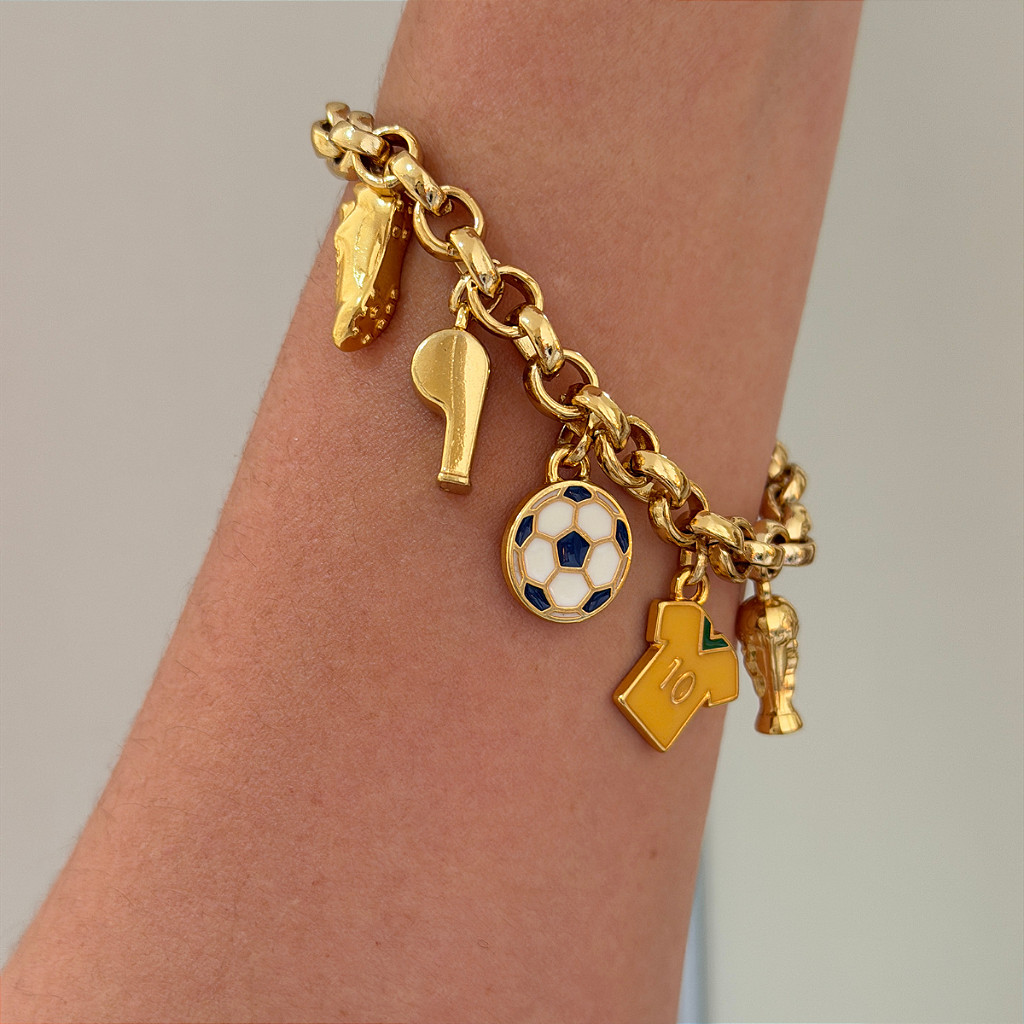 Pulseira Feminina Berloques Moda Brasil Futebol Co