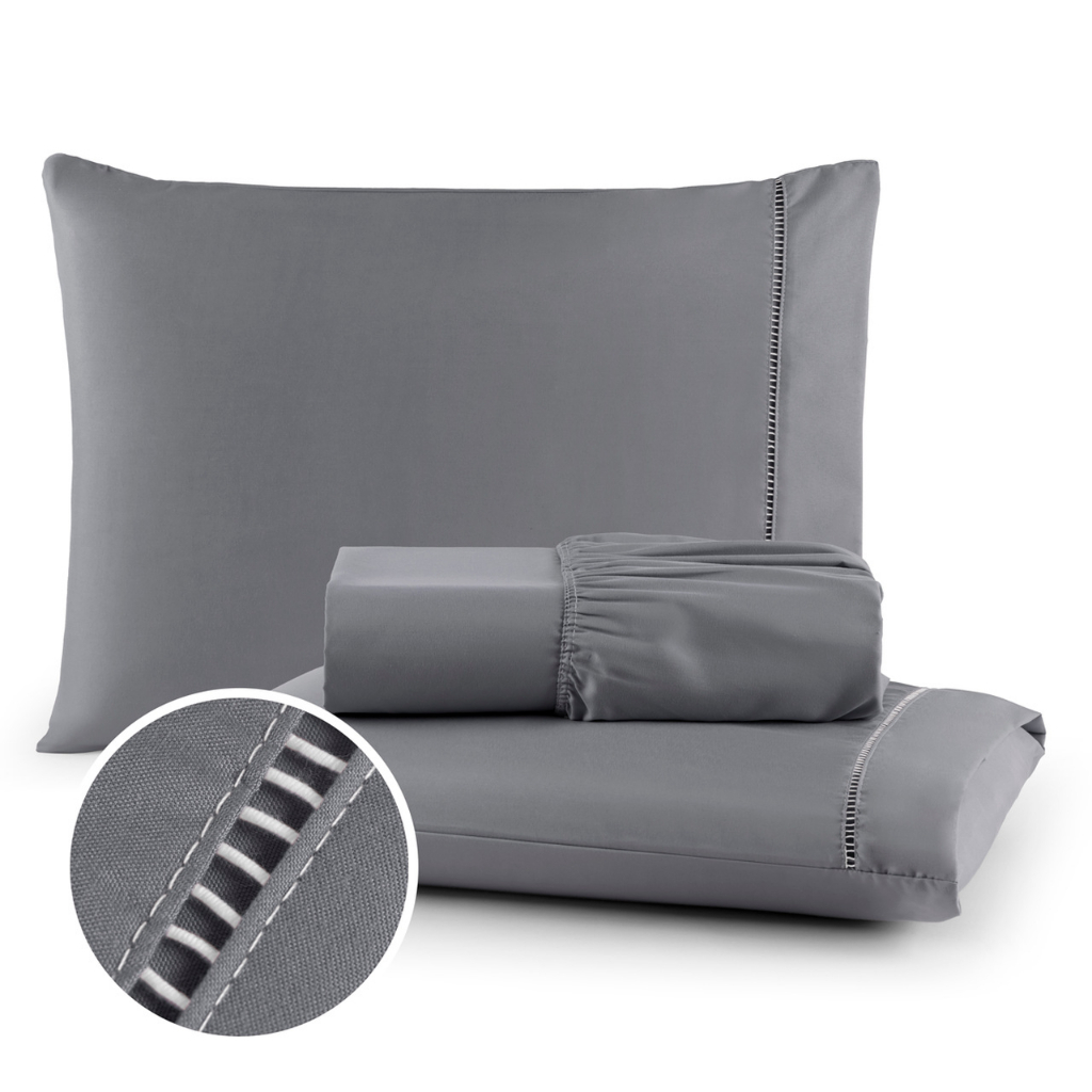Kit Lençol Casal 03 Peças Jogo de Cama Com Elast