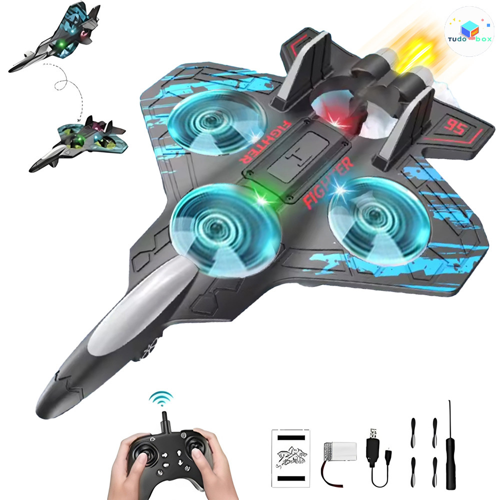 Drone Avião de Combate em EVA 2.4GHz, 4 Motores, 