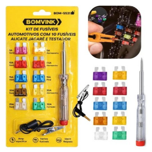 Kit De Fusível Para Carro Com 10 Fusíveis Com Ch