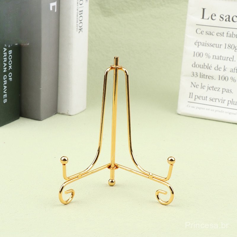 Suporte Para Expositor De Ferro Dourado Livro De A
