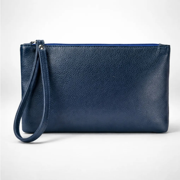 Necessaire Feminina Pequena Alça de Mão Couro Bo