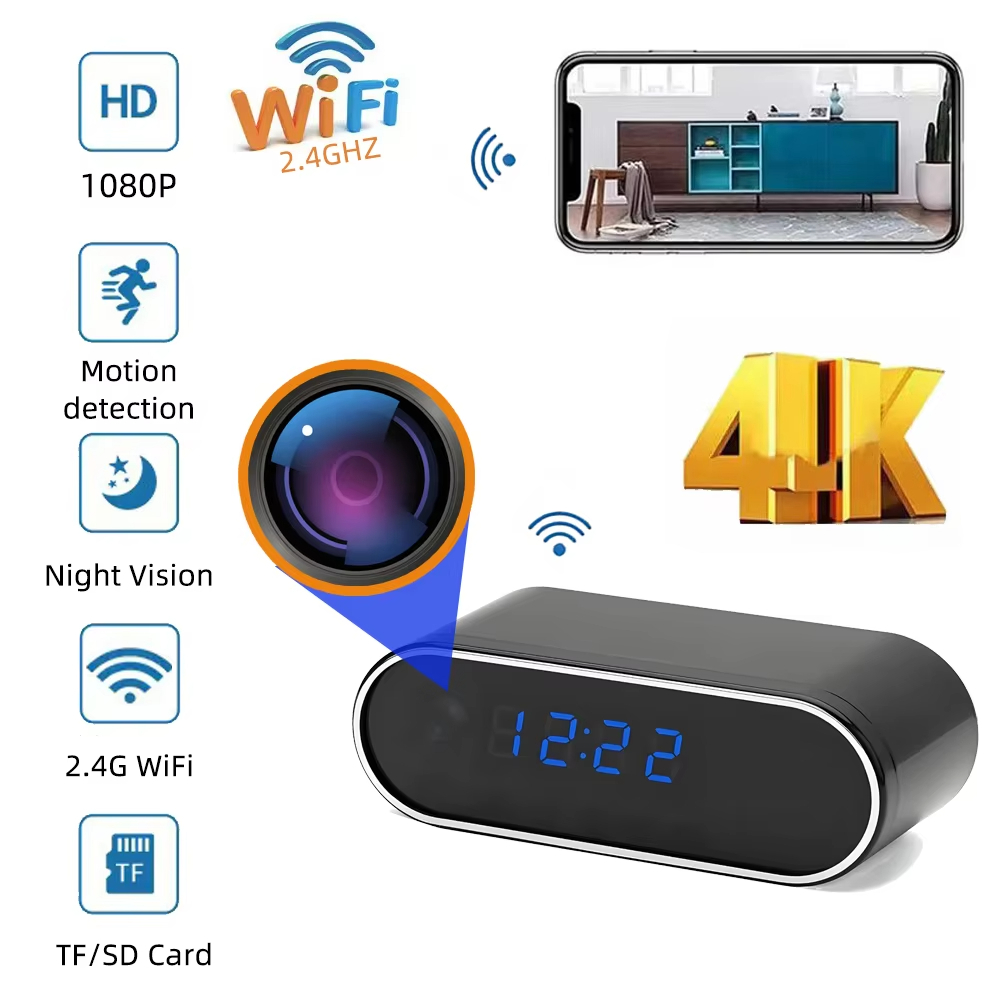 mini Câmera WiFi 4KHD , Luzes Digitais Podem Ser 